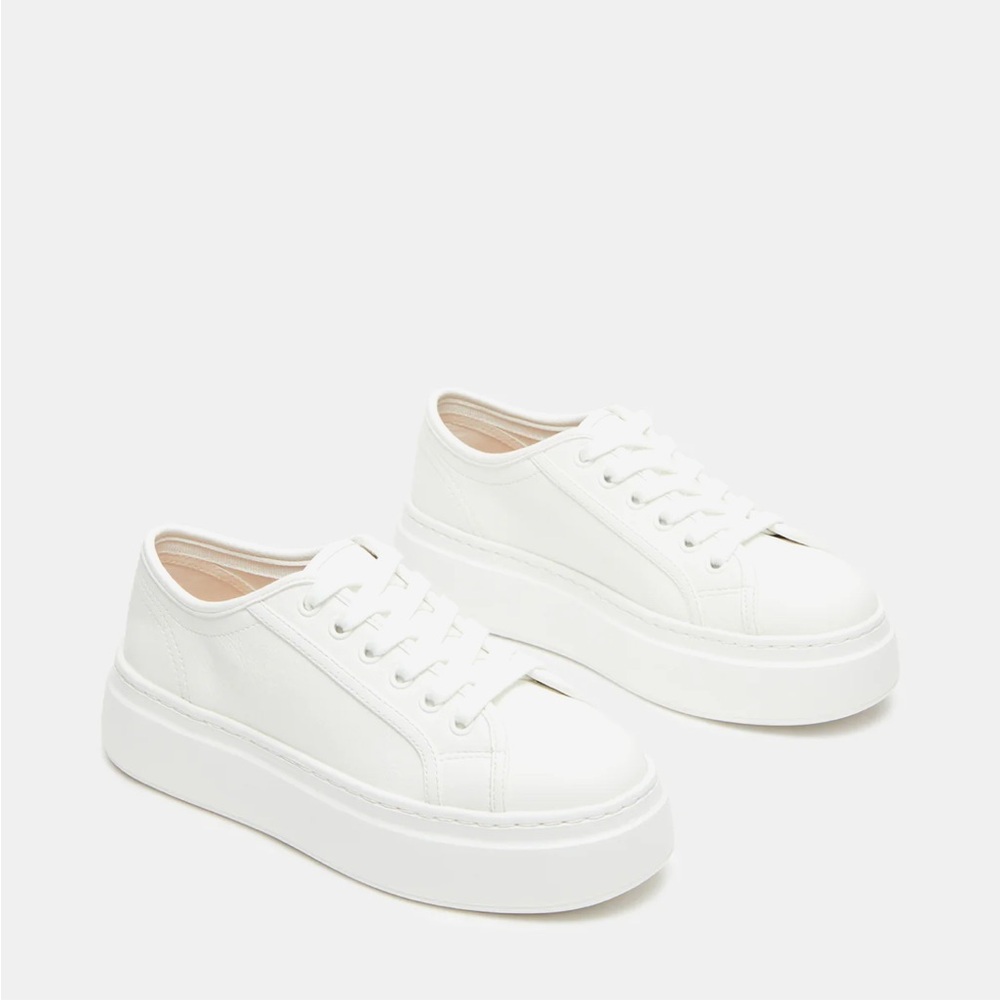 Women's White Platform Sneakers / Tennis Shoes